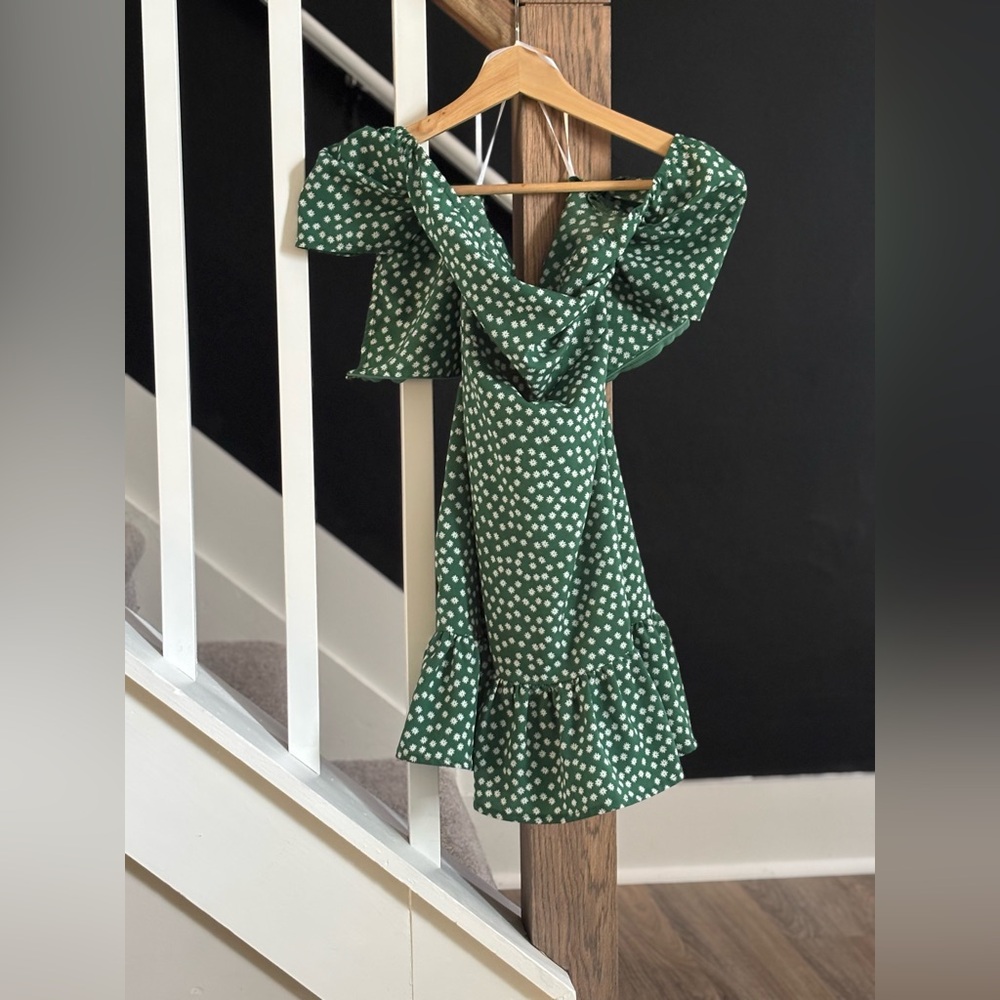 Green Polka Dot SHIEN Dress